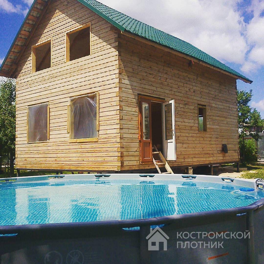 Дом 6×9 из бруса, в полтора этажа